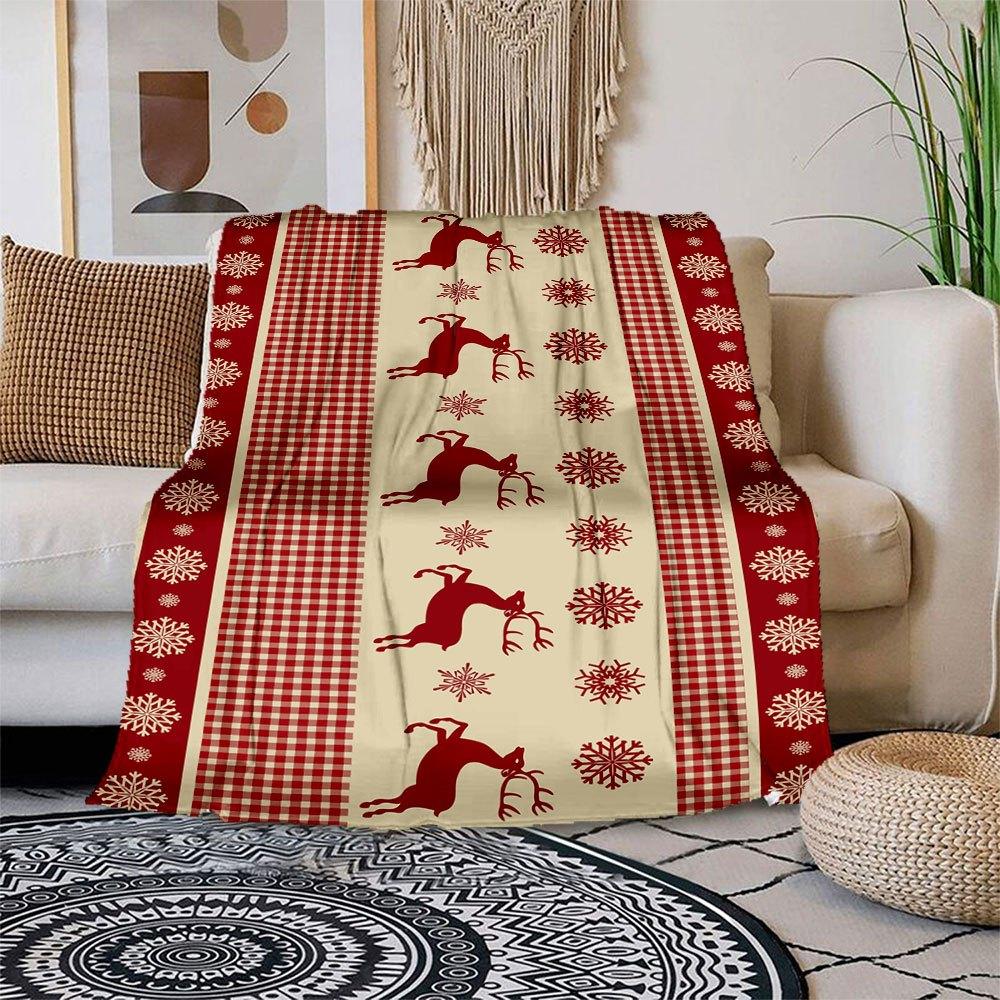 Christmas Plaid Tablecloth with Reindeer and SnowflakesBlanket Flannel Throw Blanket for Sofa, Bed, Travel, Camping, Office, Couch, Chair, A 150x180cm
Christmas Plaid Tablecloth with Reindeer and SnowflakesBlanket Flannel Throw Blanket for Sofa, Bed, Travel, Camping, Office, Couch, Chair, A 150x180cm