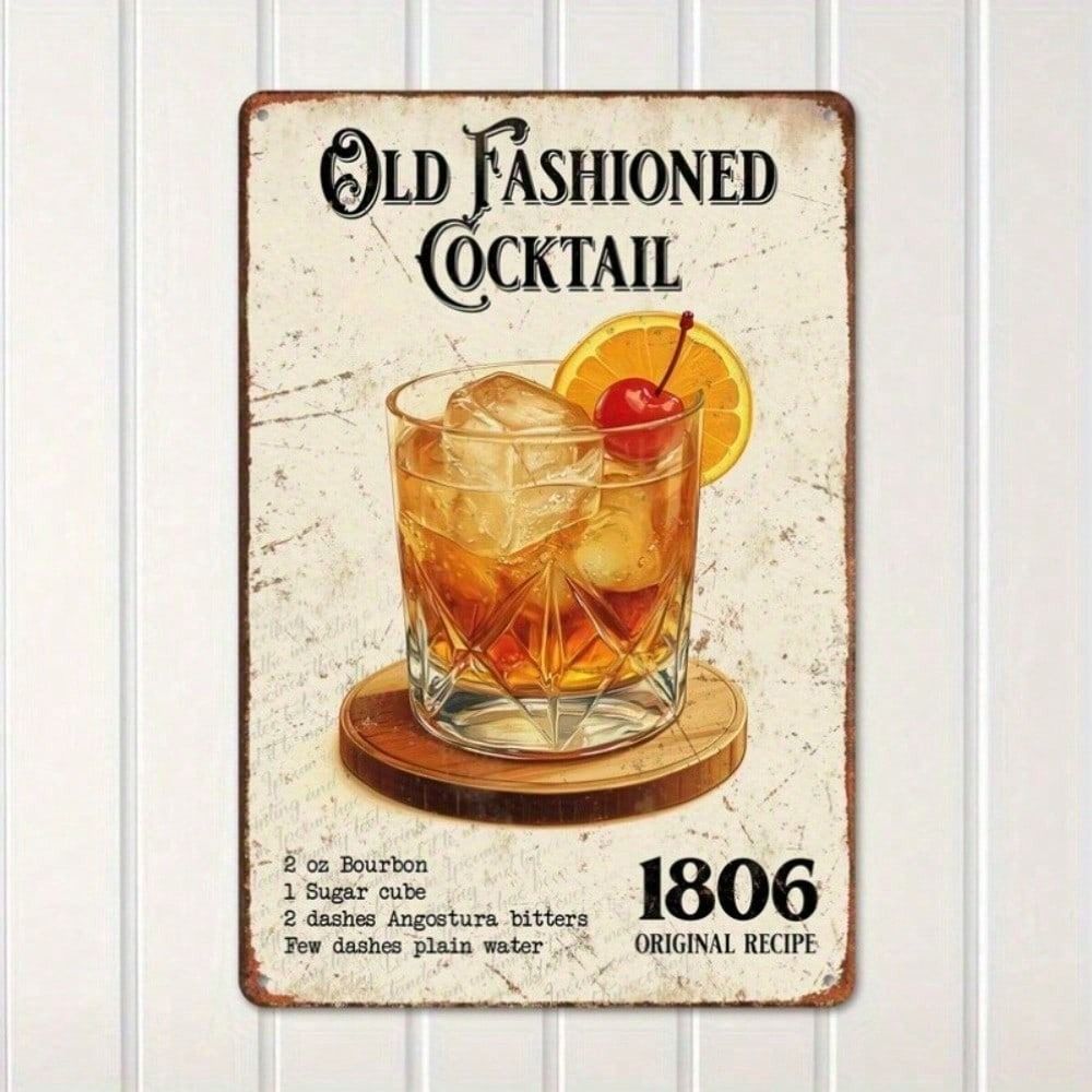 Vintage Metal Poster Bar Wall Art Old Fashioned Cocktail Recipe Sign for Man Cave
Vintage Metal Poster Bar Wall Art Old Fashioned Cocktail Recipe Sign for Man Cave