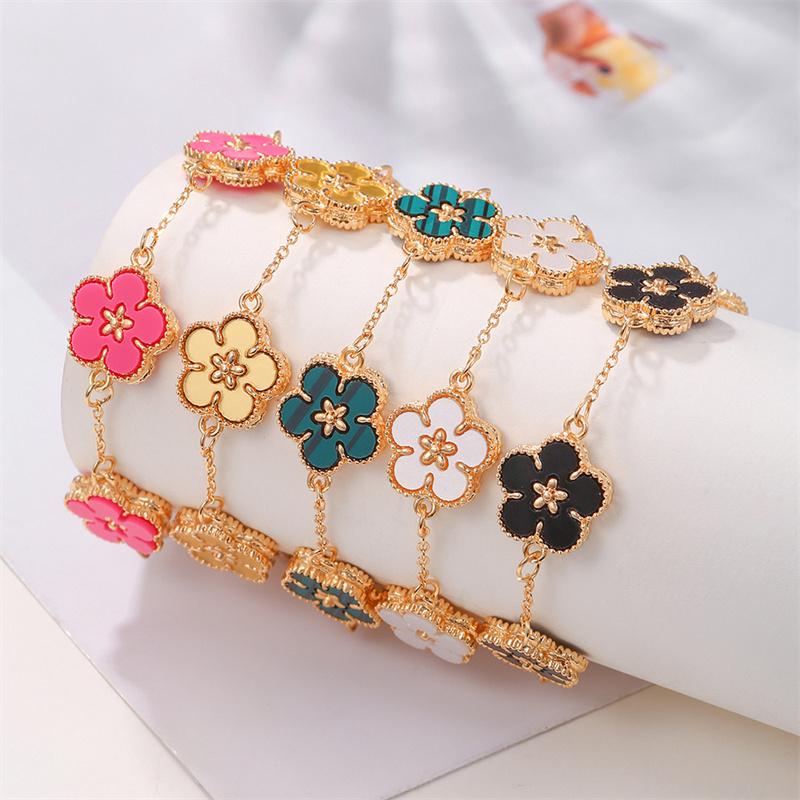 Модные летние милые красочные браслеты с пятью листьями и цветами для девочек и женщин, ювелирные изделия на свадьбу, день рождения, подарки
Модные летние милые красочные браслеты с пятью листьями и цветами для девочек и женщин, ювелирные изделия на свадьбу, день рождения, подарки