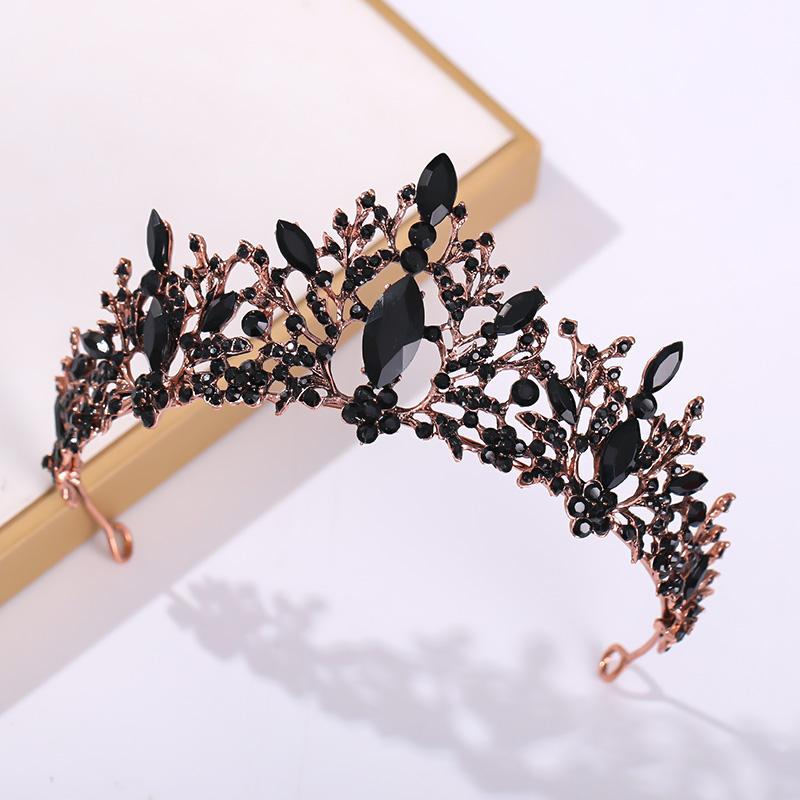 Baroque Black Crystal Bridal Tiaras Crowns Pageant Prom Diadem Rhinestone Veil Tiara Headband Wedding Hair Accessories
Baroque Black Crystal Bridal Tiaras Crowns Pageant Prom Diadem Rhinestone Veil Tiara Headband Wedding Hair Accessories