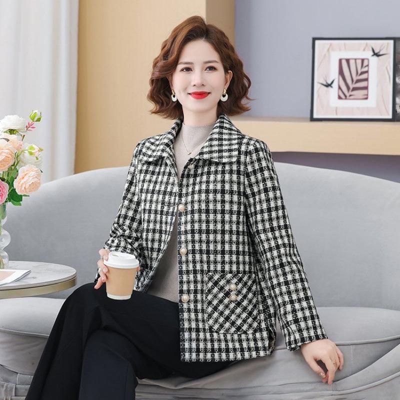 Vintage Plaid Spring Jacket: 50s/60s-Inspired Loose-Fit for Women XL (90-105 jin)
Vintage Plaid Spring Jacket: 50s/60s-Inspired Loose-Fit for Women XL (90-105 jin)