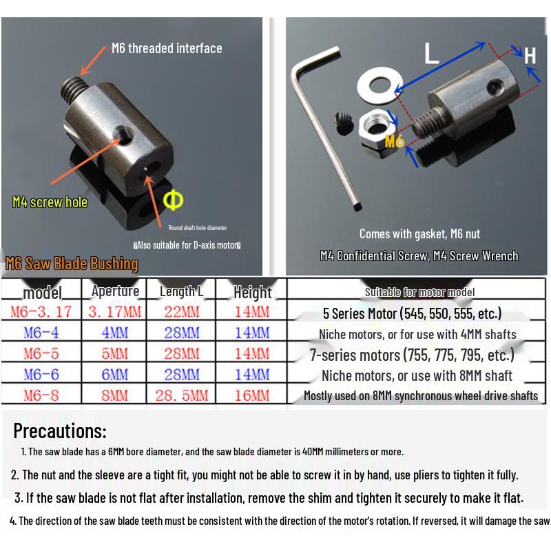 Electric Saw Blade Arbor Adapter - High-Speed Steel Motor Shaft Sleeve Clamp for DIY Table Saw
Electric Saw Blade Arbor Adapter - High-Speed Steel Motor Shaft Sleeve Clamp for DIY Table Saw