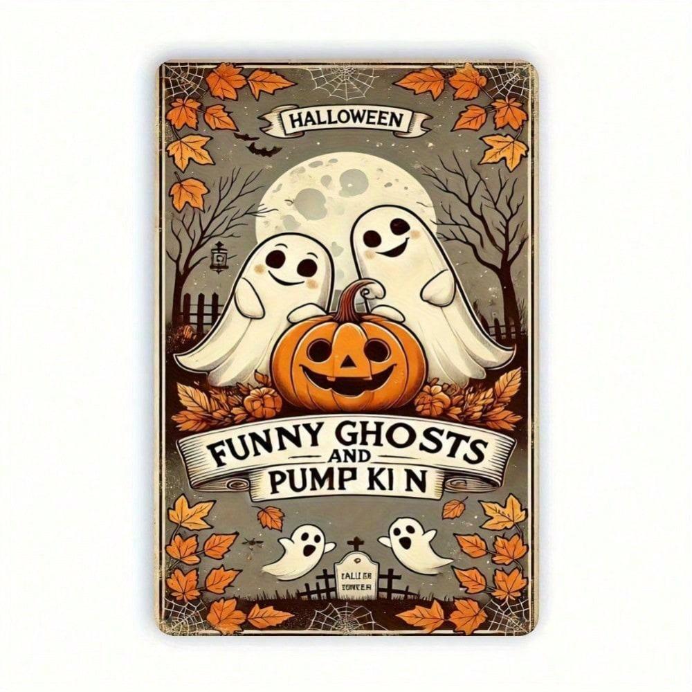 2D Flat Vintage Halloween Tin Sign, 12x8 Inch, Funny Ghost Pumpkin Art, Durable Metal Decor for Indoor Outdoor Garden Wall 20x30 різнокольоровий
2D Flat Vintage Halloween Tin Sign, 12x8 Inch, Funny Ghost Pumpkin Art, Durable Metal Decor for Indoor Outdoor Garden Wall 20x30 різнокольоровий