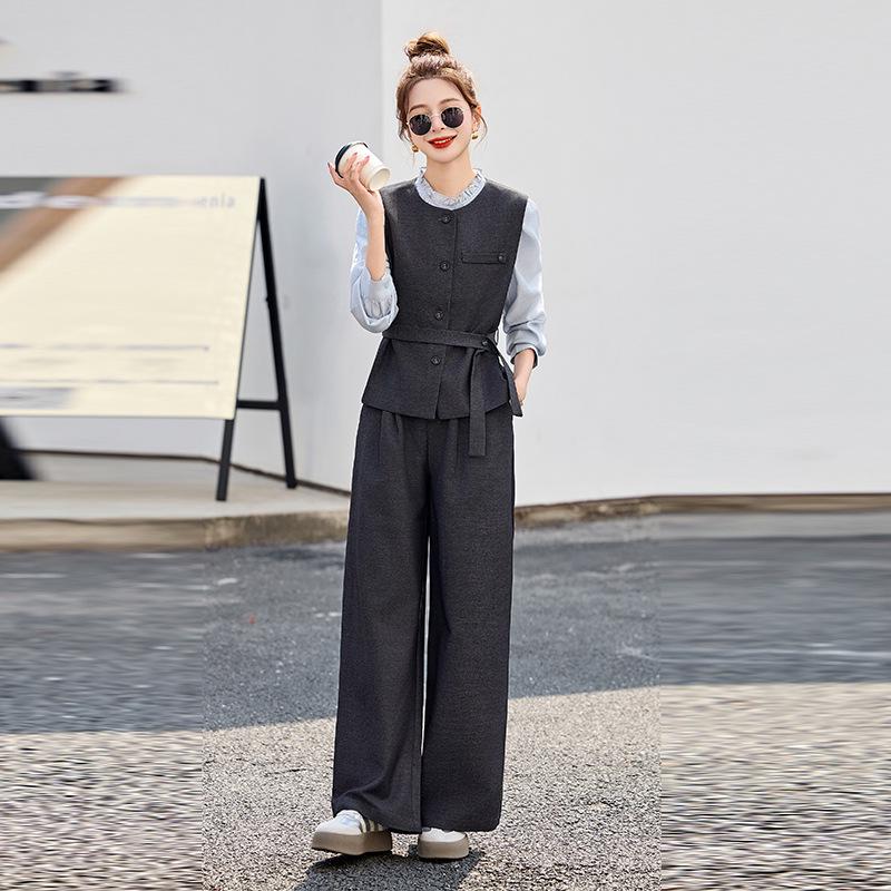 Stylish 2025 Spring Casual Set: Trendy Base Shirt, Waist-Cinching Vest & Wide-Leg Pants (3-Piece YE6356) XL (120-130 Jin)
Stylish 2025 Spring Casual Set: Trendy Base Shirt, Waist-Cinching Vest & Wide-Leg Pants (3-Piece YE6356) XL (120-130 Jin)