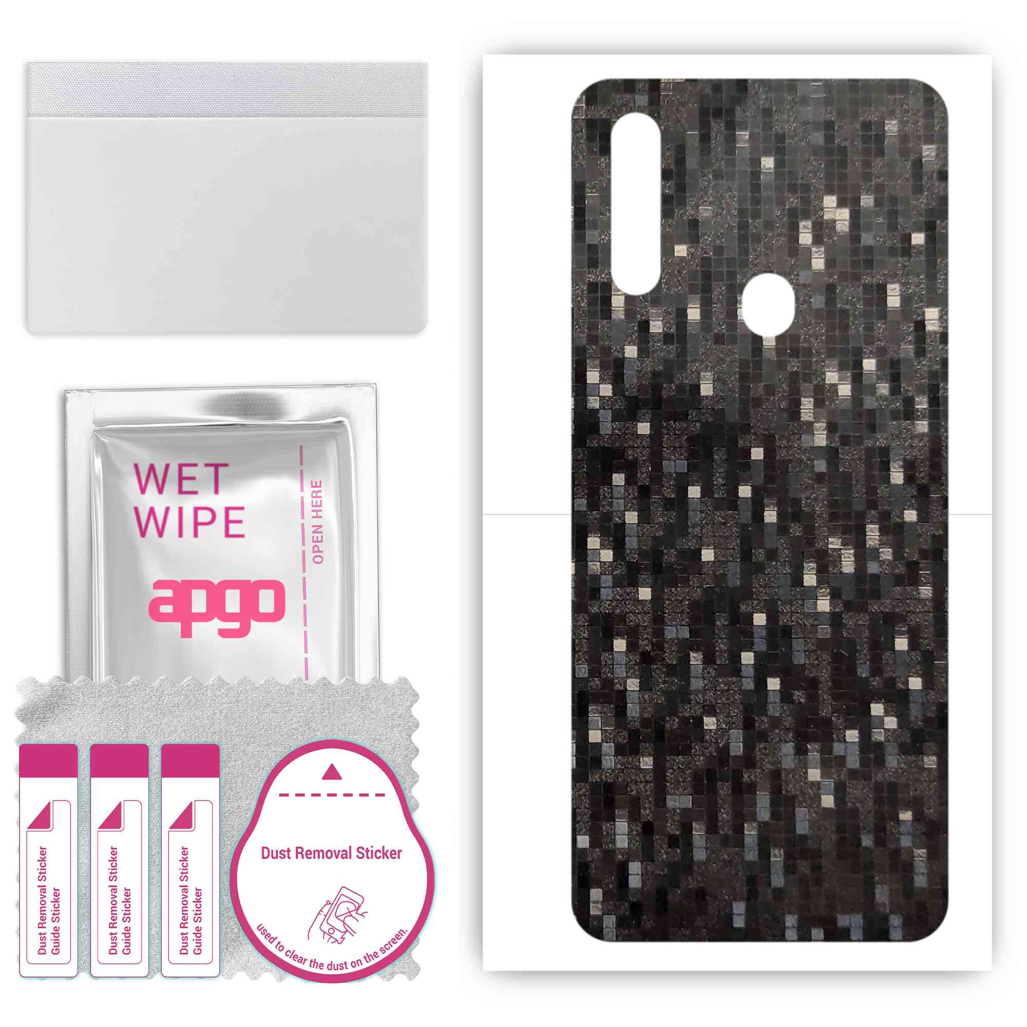 apgo Protective Skin Sticker for the back compatible with Oppo A8, Wrap Film, Foil, Vinyl - Pattern Carbon Black Pixel
apgo Protective Skin Sticker for the back compatible with Oppo A8, Wrap Film, Foil, Vinyl - Pattern Carbon Black Pixel