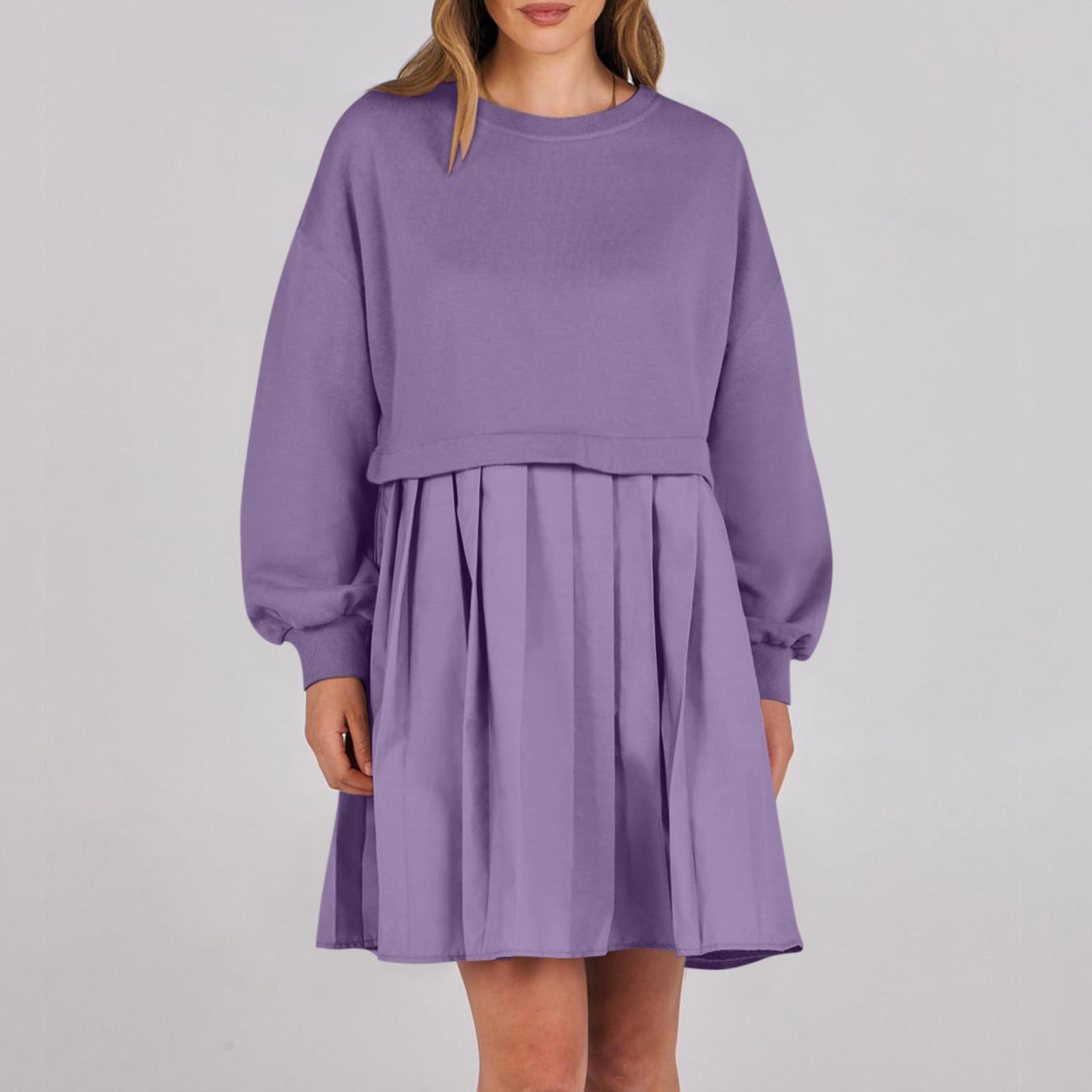 Women Oversized Sweatshirt Dress Neck Long Sleeve Patchwork Pullover Tops Sweatshirt Dress S фіолетовий
Women Oversized Sweatshirt Dress Neck Long Sleeve Patchwork Pullover Tops Sweatshirt Dress S фіолетовий