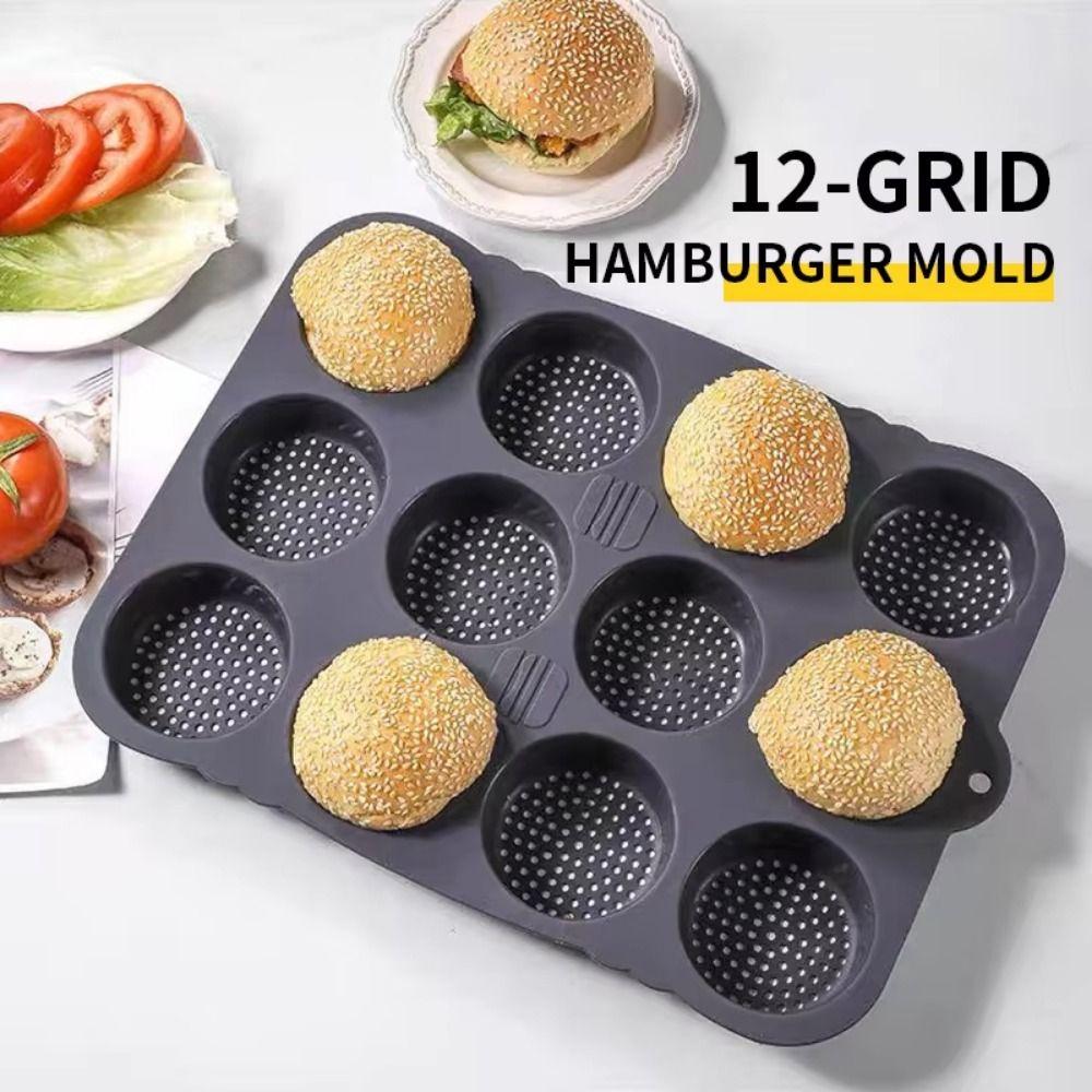 Non-Stick Silicone Hamburger Bun Mold Food Grade Burger Bun Baking Tray Home Baking сірий
Non-Stick Silicone Hamburger Bun Mold Food Grade Burger Bun Baking Tray Home Baking сірий