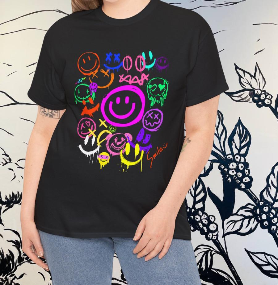 Smile Face Emoticons Fun Vivid Graffiti Smileys, Graphic T-Shirt 4XL
Smile Face Emoticons Fun Vivid Graffiti Smileys, Graphic T-Shirt 4XL