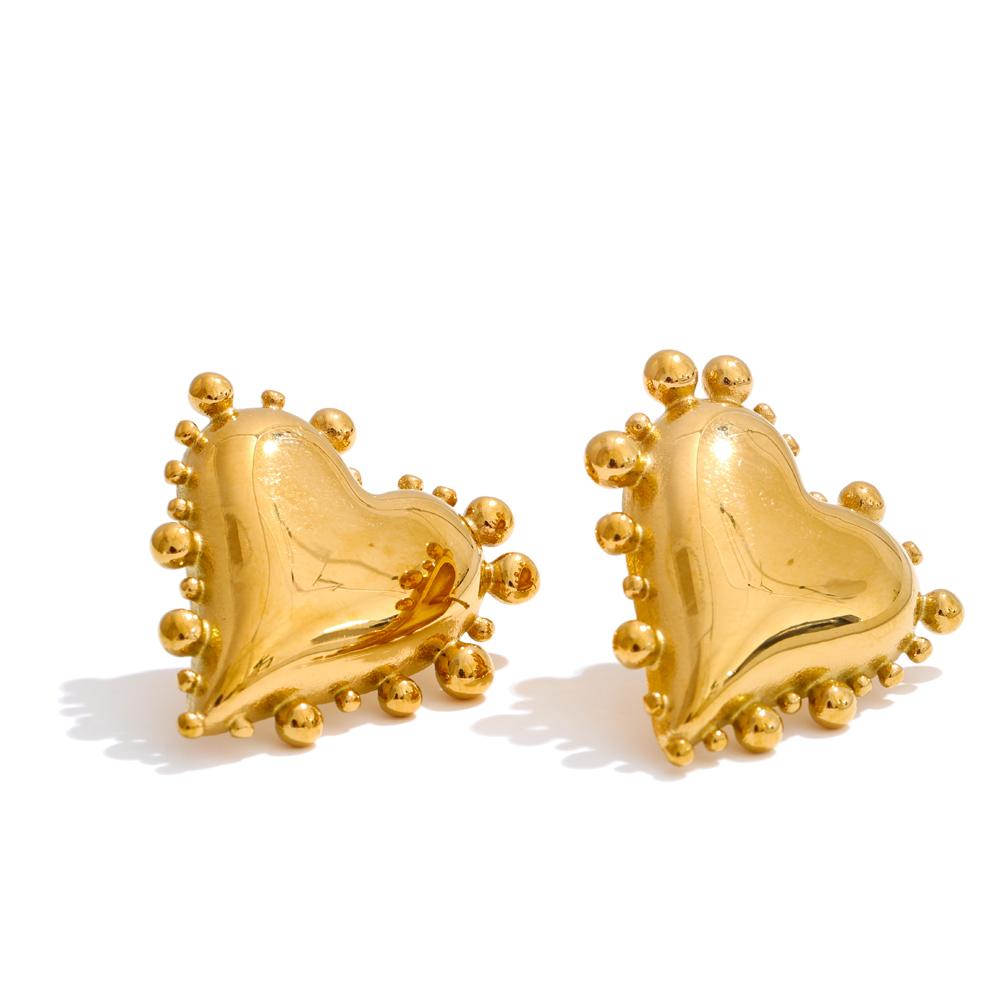 Yhpup Stainless Steel Metal Heart Love Stud Earrings Casting 18K Golden PVD Plated Fashion Romantic Statement Jewelry Accessory
Yhpup Stainless Steel Metal Heart Love Stud Earrings Casting 18K Golden PVD Plated Fashion Romantic Statement Jewelry Accessory