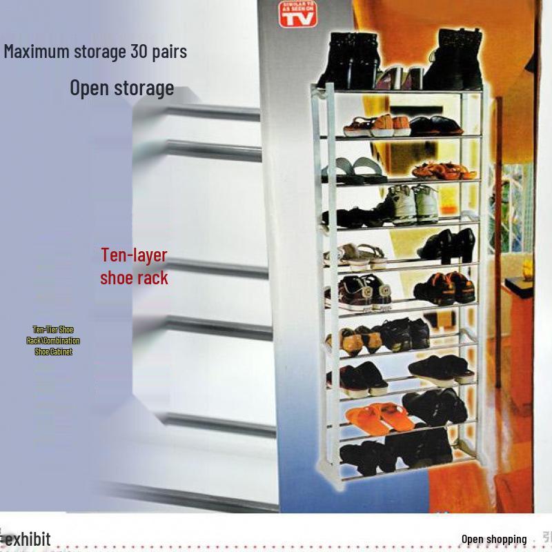 Ten-Layer Multi-functional White Shoe Rack with Steel Pipes
Ten-Layer Multi-functional White Shoe Rack with Steel Pipes