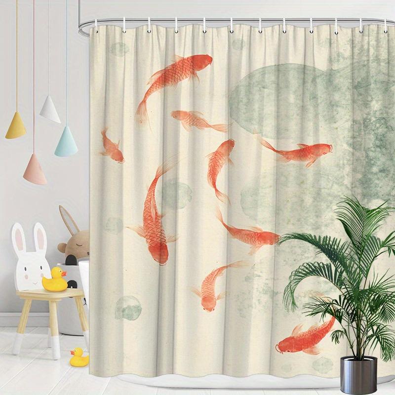 Red Koi Fish Swimming Shower Curtain, Minimalist Watercolor Design On Soft Off-White Background, Serene Elegance Bathroom W60H190(CM)-1 Pcs
Red Koi Fish Swimming Shower Curtain, Minimalist Watercolor Design On Soft Off-White Background, Serene Elegance Bathroom W60H190(CM)-1 Pcs