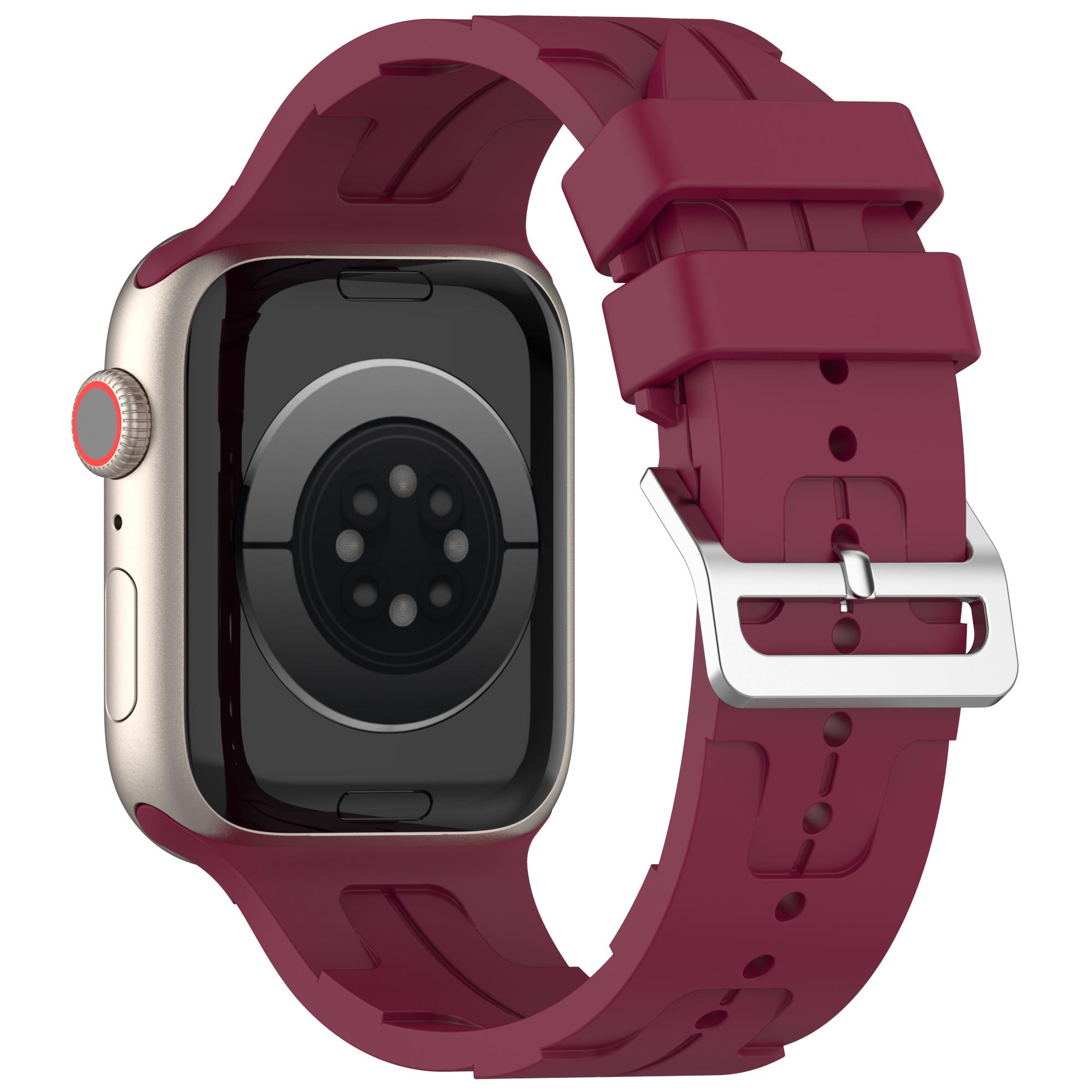 For Apple Watch Series 10 46mm/Ultra 2 Ultra 49mm/Series 9 8 7 45mm/6 5 4 SE (2023) SE (2022) SE 44mm/3 2 1 42mm Silicone Watch Band Wine Red
For Apple Watch Series 10 46mm/Ultra 2 Ultra 49mm/Series 9 8 7 45mm/6 5 4 SE (2023) SE (2022) SE 44mm/3 2 1 42mm Silicone Watch Band Wine Red