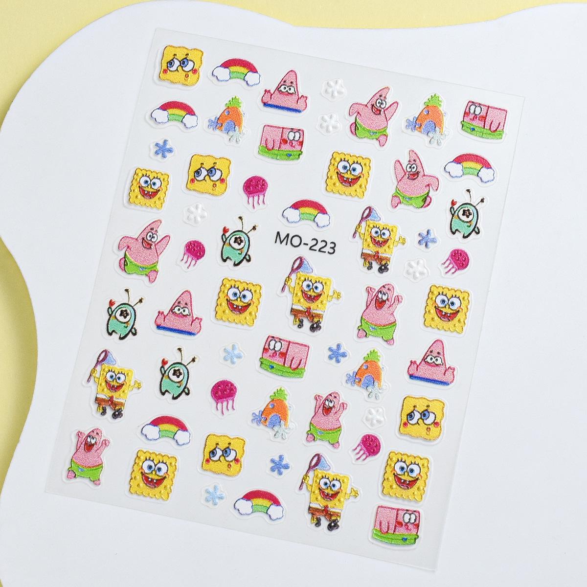 SpongeBob 3D Nail Stickers: Cute Rainbow Cartoon with Sandy, Mr. Krabs, and Little Octopus Decals
SpongeBob 3D Nail Stickers: Cute Rainbow Cartoon with Sandy, Mr. Krabs, and Little Octopus Decals