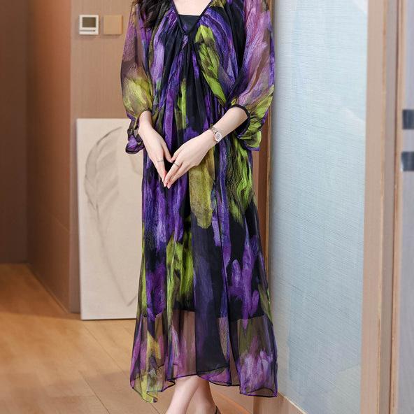 Thirteen Rows Holiday Casual Dress: Women s Loose Slimming Imitation Silk, See-Through Large Hem for Middle-Aged and Elderly Moms XL
Thirteen Rows Holiday Casual Dress: Women s Loose Slimming Imitation Silk, See-Through Large Hem for Middle-Aged and Elderly Moms XL