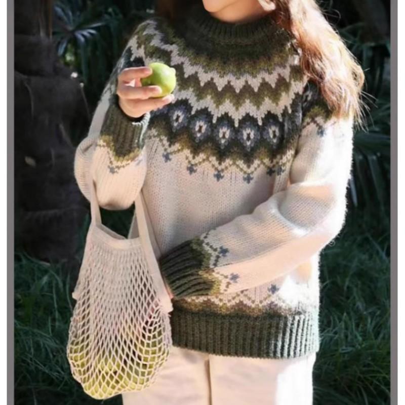 Женский зимний дизайн, большой размер, узор, вязаный свитер, длинный рукав, повседневный пуловер, топы XS
Женский зимний дизайн, большой размер, узор, вязаный свитер, длинный рукав, повседневный пуловер, топы XS