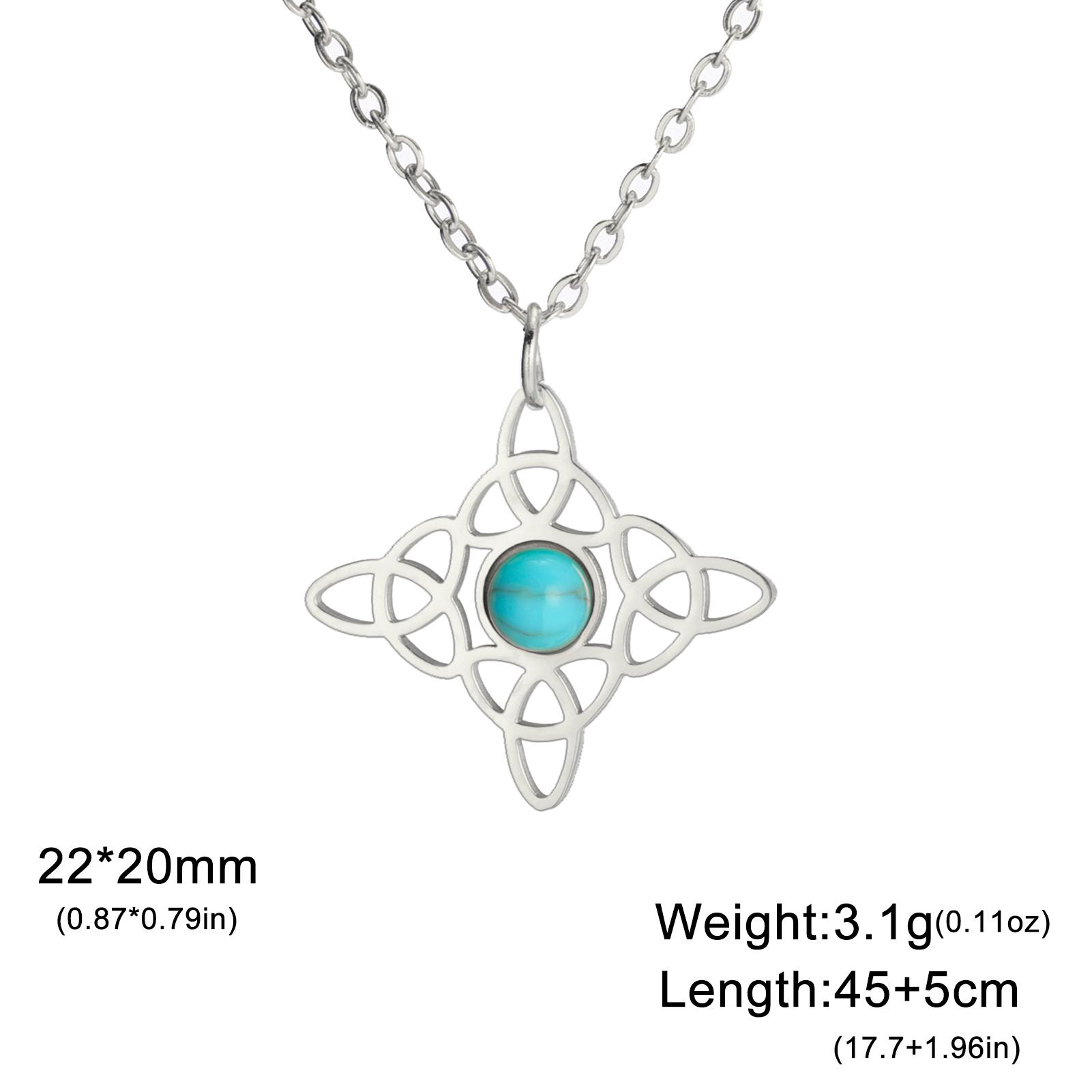 Teamer Irish Celtics Knot with Turquoise Women s Necklace Witch Knot Witchcraft Stainless Steel Necklace Birthday Jewelry Gift 45-50cm
Teamer Irish Celtics Knot with Turquoise Women s Necklace Witch Knot Witchcraft Stainless Steel Necklace Birthday Jewelry Gift 45-50cm
