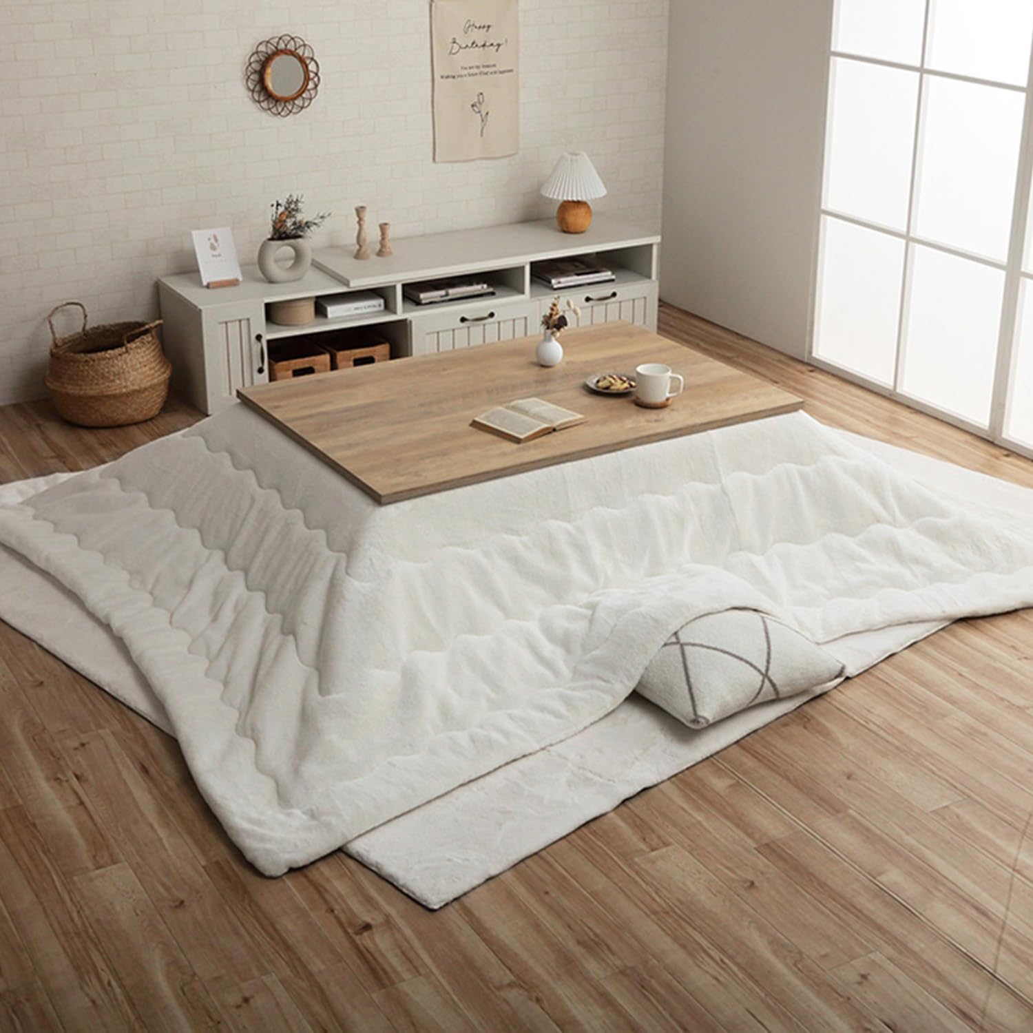 IKEHIKO Kotatsu Futon, Rectangular, Lapierce, Snow White, Approx. 190 x 240 cm, Solid Color, Soft, Fluffy, Feminine Design #6843219
IKEHIKO Kotatsu Futon, Rectangular, Lapierce, Snow White, Approx. 190 x 240 cm, Solid Color, Soft, Fluffy, Feminine Design #6843219