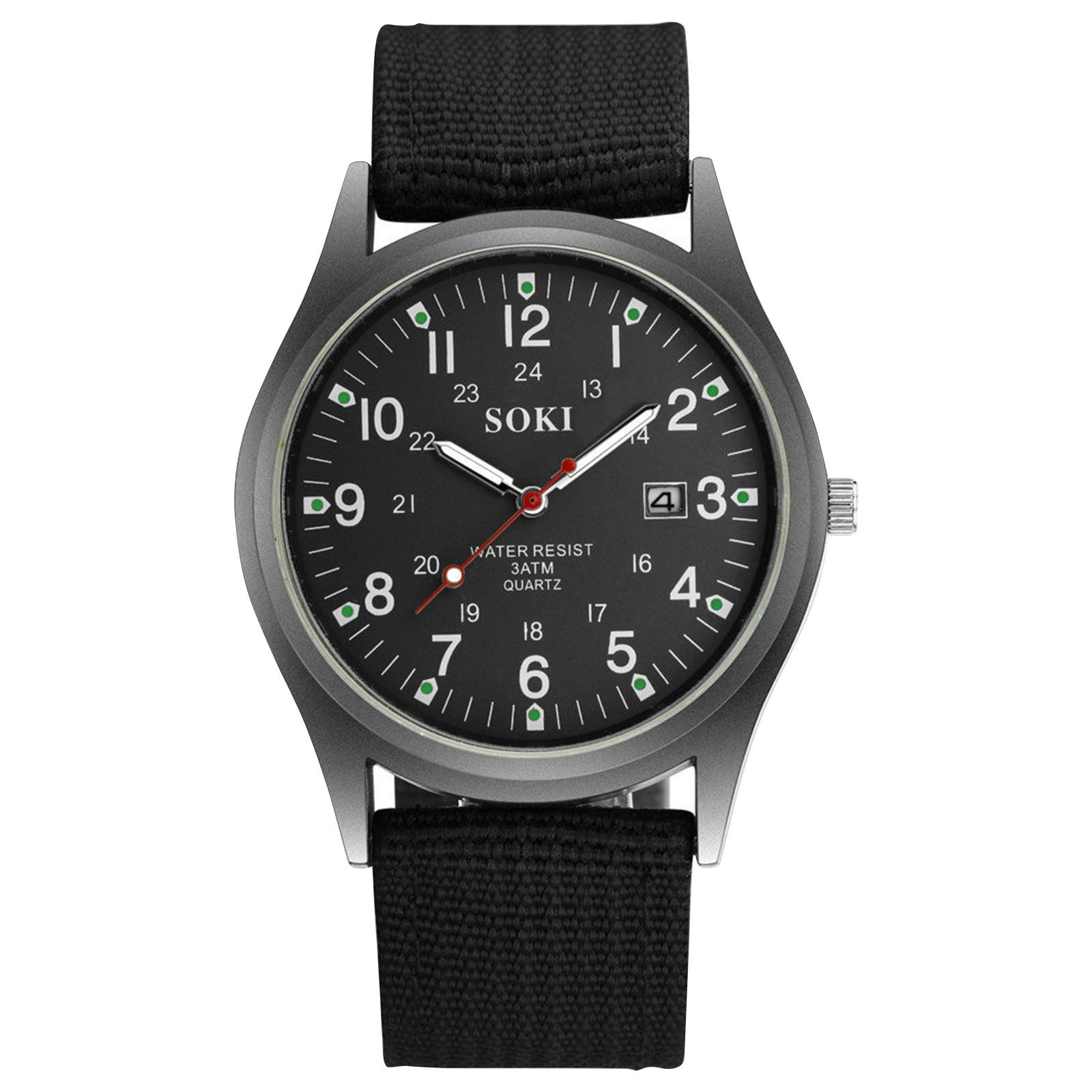 Наручные часы с нейлоновым ремешком, мужские военные спортивные часы, аналоговые кварцевые модные водонепроницаемые часы с окошком даты One Size чёрный
Наручные часы с нейлоновым ремешком, мужские военные спортивные часы, аналоговые кварцевые модные водонепроницаемые часы с окошком даты One Size чёрный