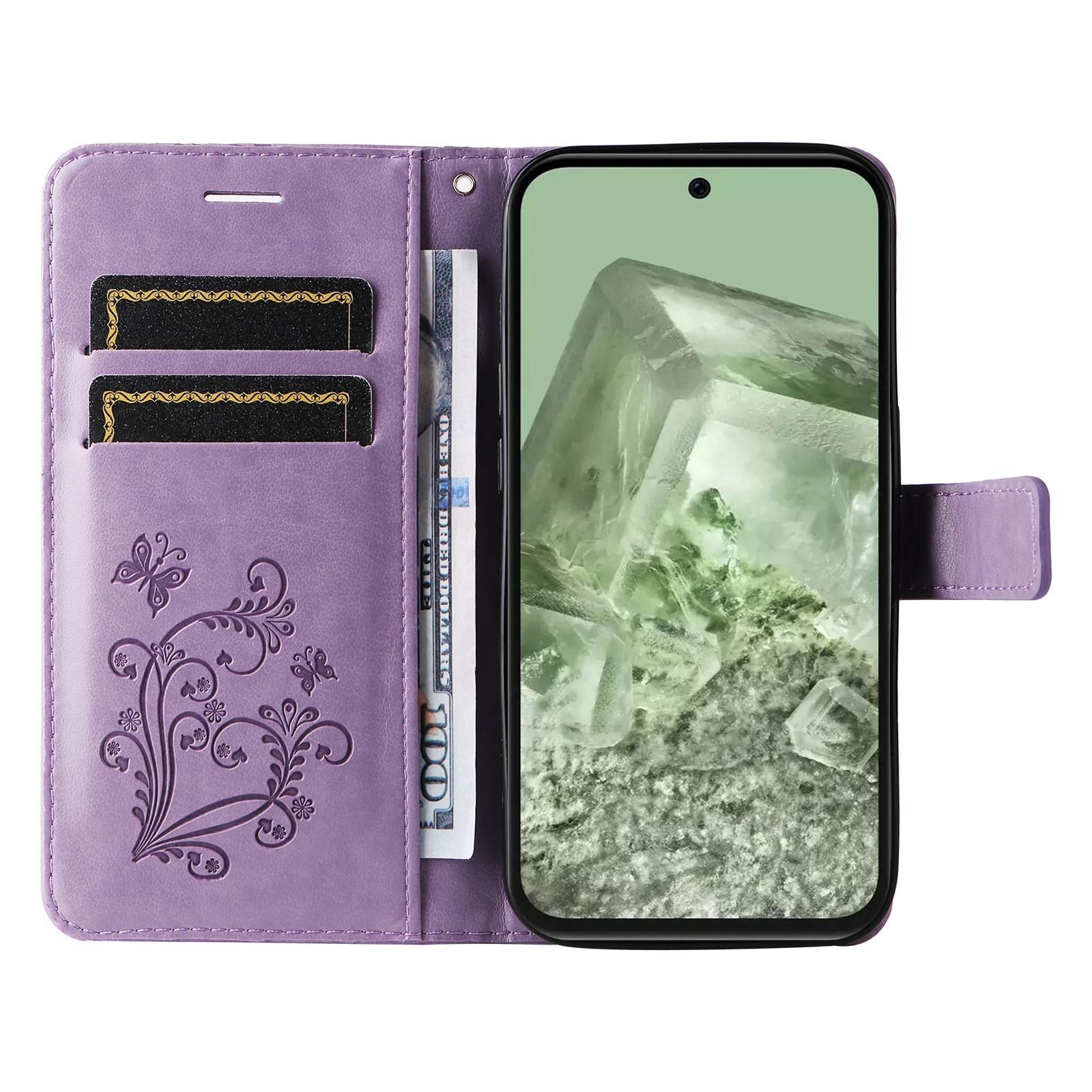 For Google Pixel 8a Wallet Case Floral Butterfly Imprinted Leather Phone Cover Stand Purple
For Google Pixel 8a Wallet Case Floral Butterfly Imprinted Leather Phone Cover Stand Purple