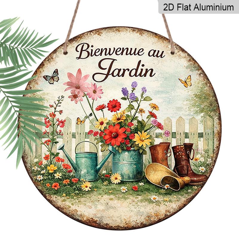 2D Flat - 1pc Round Aluminum Sign, Vintage Plaque about Welcome to The Garden , French Garden Floral & Butterfly Wall Plaque, Rustic Watering Can 7.87×7.87inch
2D Flat - 1pc Round Aluminum Sign, Vintage Plaque about Welcome to The Garden , French Garden Floral & Butterfly Wall Plaque, Rustic Watering Can 7.87×7.87inch