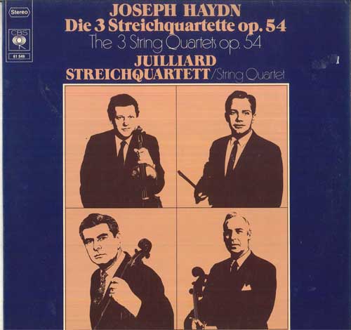 LP Record JOSEPH HAYDN JUILLIARD STREICHQUA Die 3 Streichquartette Op. 54 The 61549 CBS Germany Classical Used
LP Record JOSEPH HAYDN JUILLIARD STREICHQUA Die 3 Streichquartette Op. 54 The 61549 CBS Germany Classical Used