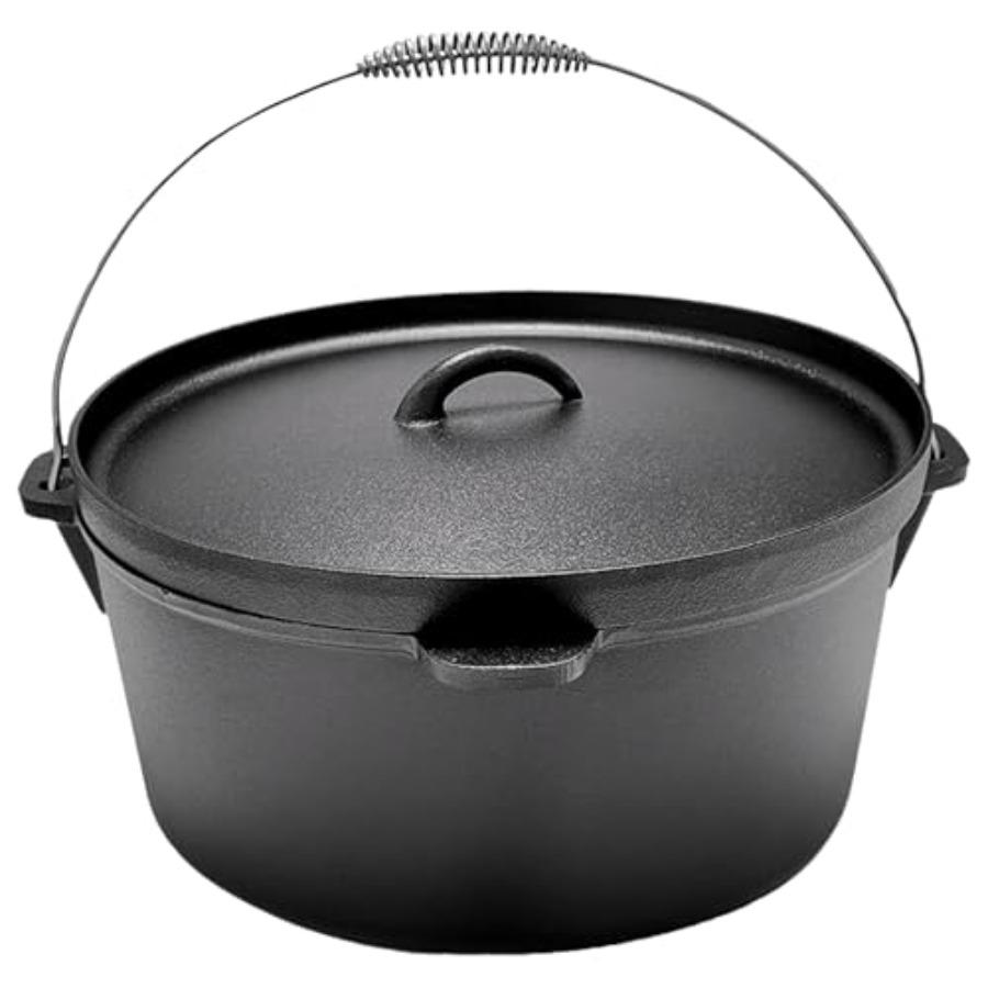 20QT Cast Iron Dutch Oven with Lip Lid Bail Handle Pre-Seasoned Heavy-Duty Outdoor Cookware for Camping Backyard Cooking Baking чёрный
20QT Cast Iron Dutch Oven with Lip Lid Bail Handle Pre-Seasoned Heavy-Duty Outdoor Cookware for Camping Backyard Cooking Baking чёрный