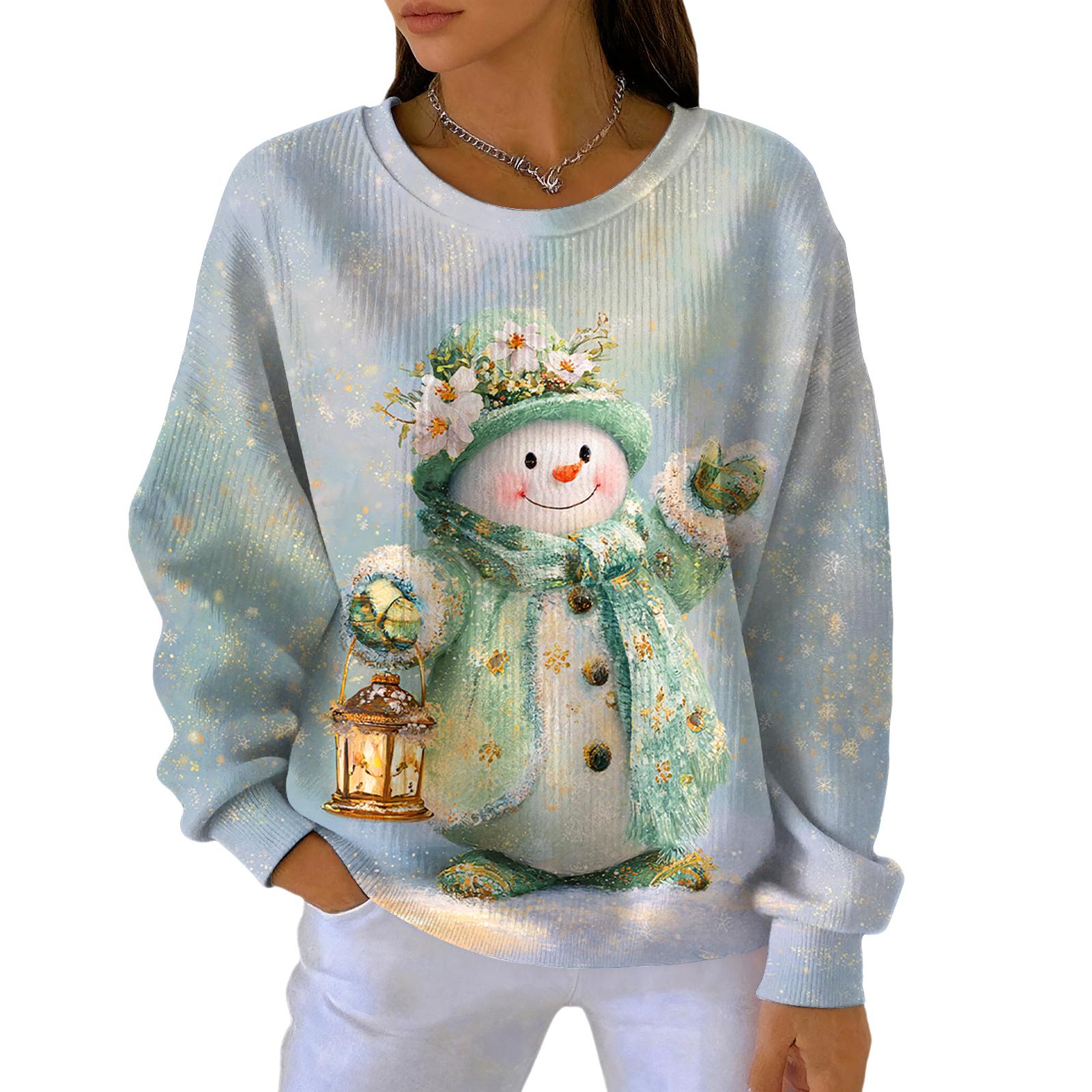 Женский модный повседневный пуловер с градиентным рождественским принтом, спортивный топ с длинным рукавом XL
Женский модный повседневный пуловер с градиентным рождественским принтом, спортивный топ с длинным рукавом XL