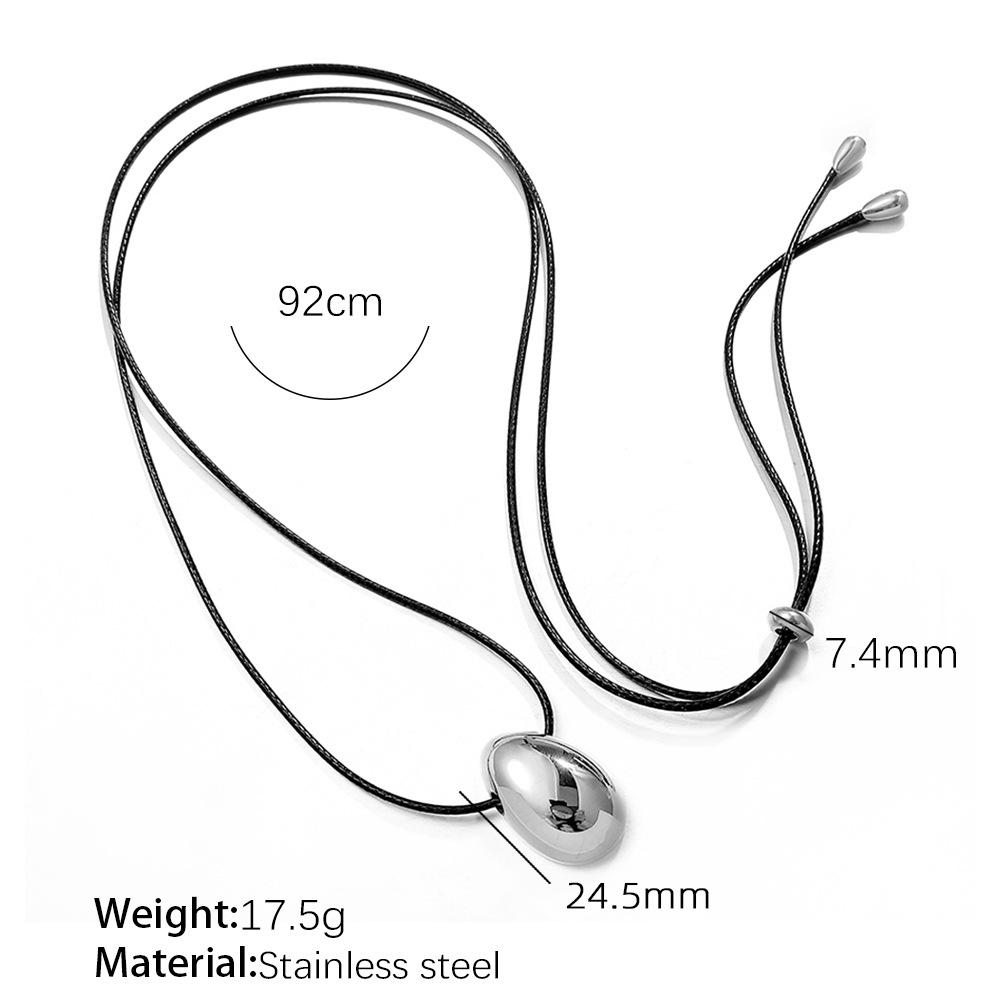 2026 Female Simple Pull Adjustment Black Rope High-end Long Necklace Leather Rope Smooth Surface Exaggerated Water Drop Large Sweater Chain Male Resizable
2026 Female Simple Pull Adjustment Black Rope High-end Long Necklace Leather Rope Smooth Surface Exaggerated Water Drop Large Sweater Chain Male Resizable
