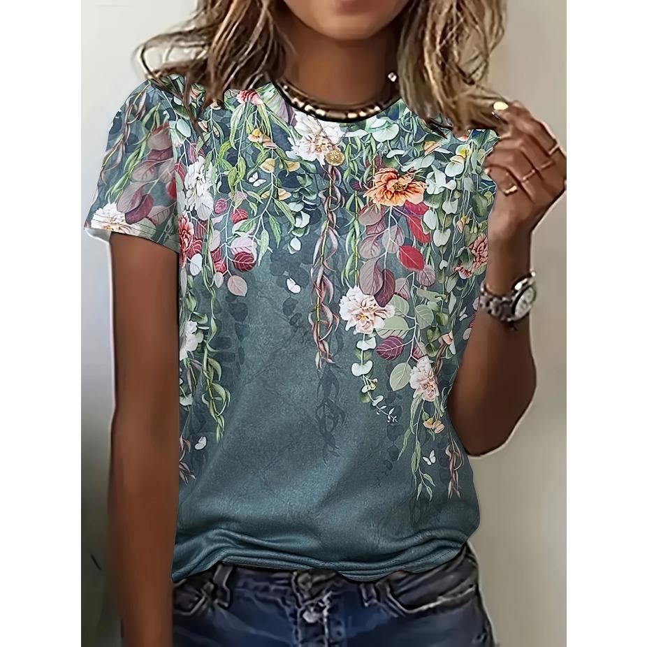 Women S Vintage Floral Print Short Sleeve T-Shirt - Soft Breathable Fabric, Relaxed Fit Round Neck Casual Top XS
Women S Vintage Floral Print Short Sleeve T-Shirt - Soft Breathable Fabric, Relaxed Fit Round Neck Casual Top XS