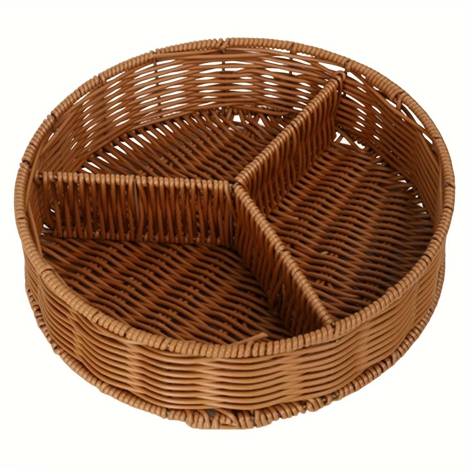 1pc Handmade Imitation Rattan Woven Fruit Basket, Home Utensil Retro Braided Bread Basket For Bread Candy Fruit Vegetable M чёрный
1pc Handmade Imitation Rattan Woven Fruit Basket, Home Utensil Retro Braided Bread Basket For Bread Candy Fruit Vegetable M чёрный