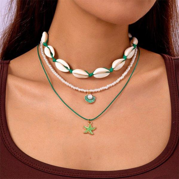 Bohemian Multilayer Shell Starfish Pendant Necklace for Women Imitation Pearl Conch Layered Chain Choker Beach Party Jewelry
Bohemian Multilayer Shell Starfish Pendant Necklace for Women Imitation Pearl Conch Layered Chain Choker Beach Party Jewelry