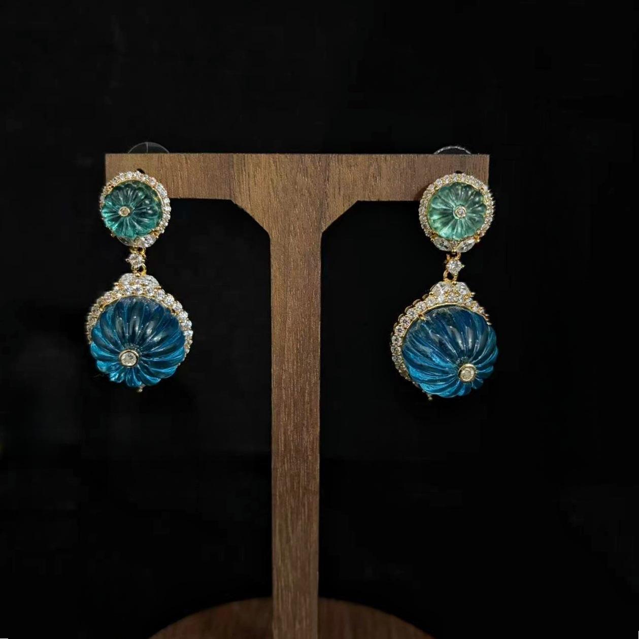 Vintage Vintage French Elegance Antique Earrings High-End Temperament Needle Earrings Women S Trend синий
Vintage Vintage French Elegance Antique Earrings High-End Temperament Needle Earrings Women S Trend синий