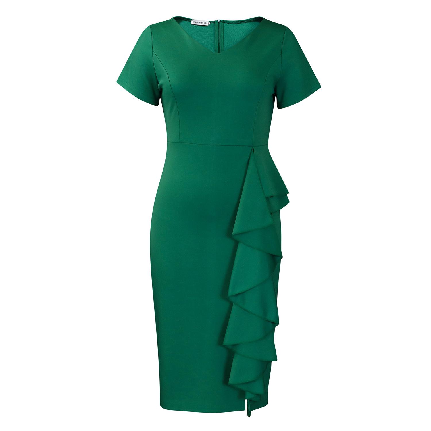 Women s Plus Size Green V-Neck Midi Dress with Ruffle Detail and Asymmetric Hem XXXL зелений
Women s Plus Size Green V-Neck Midi Dress with Ruffle Detail and Asymmetric Hem XXXL зелений