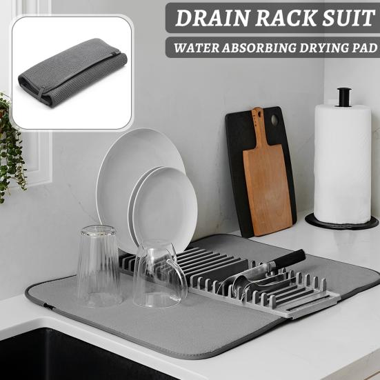 Dish Drying Mat Heat Insulation Super Water Absorption Foldable No Odor Reusable Drain Large Capacity Detachable Pot Lid Holder Draining Rack Kitchen темно-серого
Dish Drying Mat Heat Insulation Super Water Absorption Foldable No Odor Reusable Drain Large Capacity Detachable Pot Lid Holder Draining Rack Kitchen темно-серого
