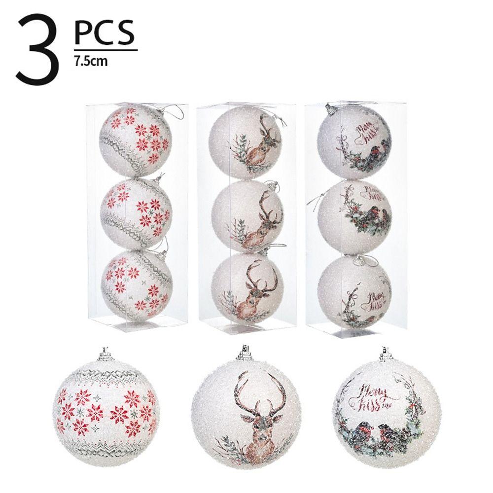 3pcs Reusable Christmas Hanging Balls 7.5cm Xmas Tree Hanging Ornaments Party Favors Style 1
3pcs Reusable Christmas Hanging Balls 7.5cm Xmas Tree Hanging Ornaments Party Favors Style 1