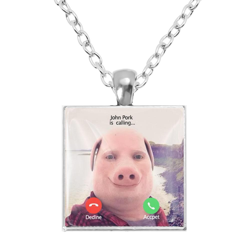 John Pork is Calling Answer Call Phone Glass Square Pendant Necklace Humor Funny Pig Lover Graphic Jewelry Gift Wholesale
John Pork is Calling Answer Call Phone Glass Square Pendant Necklace Humor Funny Pig Lover Graphic Jewelry Gift Wholesale