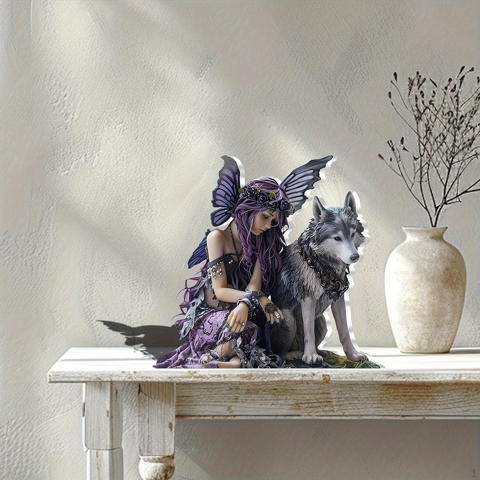 2D Purple Winged Fairy with Lone Wolf Desktop Ornament Modern Art Craft Collectible Acrylic Plaque
2D Purple Winged Fairy with Lone Wolf Desktop Ornament Modern Art Craft Collectible Acrylic Plaque