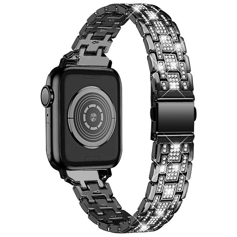For Apple Watch Series 8 45mm/7 45mm Anti-wear PC Watch Case+5 Rows Stainless Steel Rhinestone Decor Watch Band Black
For Apple Watch Series 8 45mm/7 45mm Anti-wear PC Watch Case+5 Rows Stainless Steel Rhinestone Decor Watch Band Black