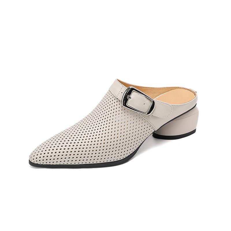 Модная летняя женская обувь из натуральной кожи для женщин, остроносая, с вырезами, женские сандалии с закрытым носком, на массивном каблуке, женские мюли 34 бежевый
Модная летняя женская обувь из натуральной кожи для женщин, остроносая, с вырезами, женские сандалии с закрытым носком, на массивном каблуке, женские мюли 34 бежевый