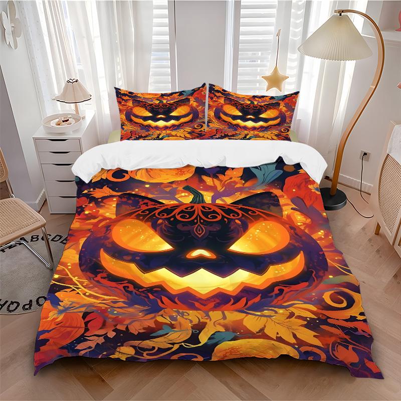 3pc Pumpkin Halloween Cover Set - 1 Quilt Cover + 2 Pillowcases, All Seasons Bedroom Setting, Perfect for Home008 135x200cm
3pc Pumpkin Halloween Cover Set - 1 Quilt Cover + 2 Pillowcases, All Seasons Bedroom Setting, Perfect for Home008 135x200cm