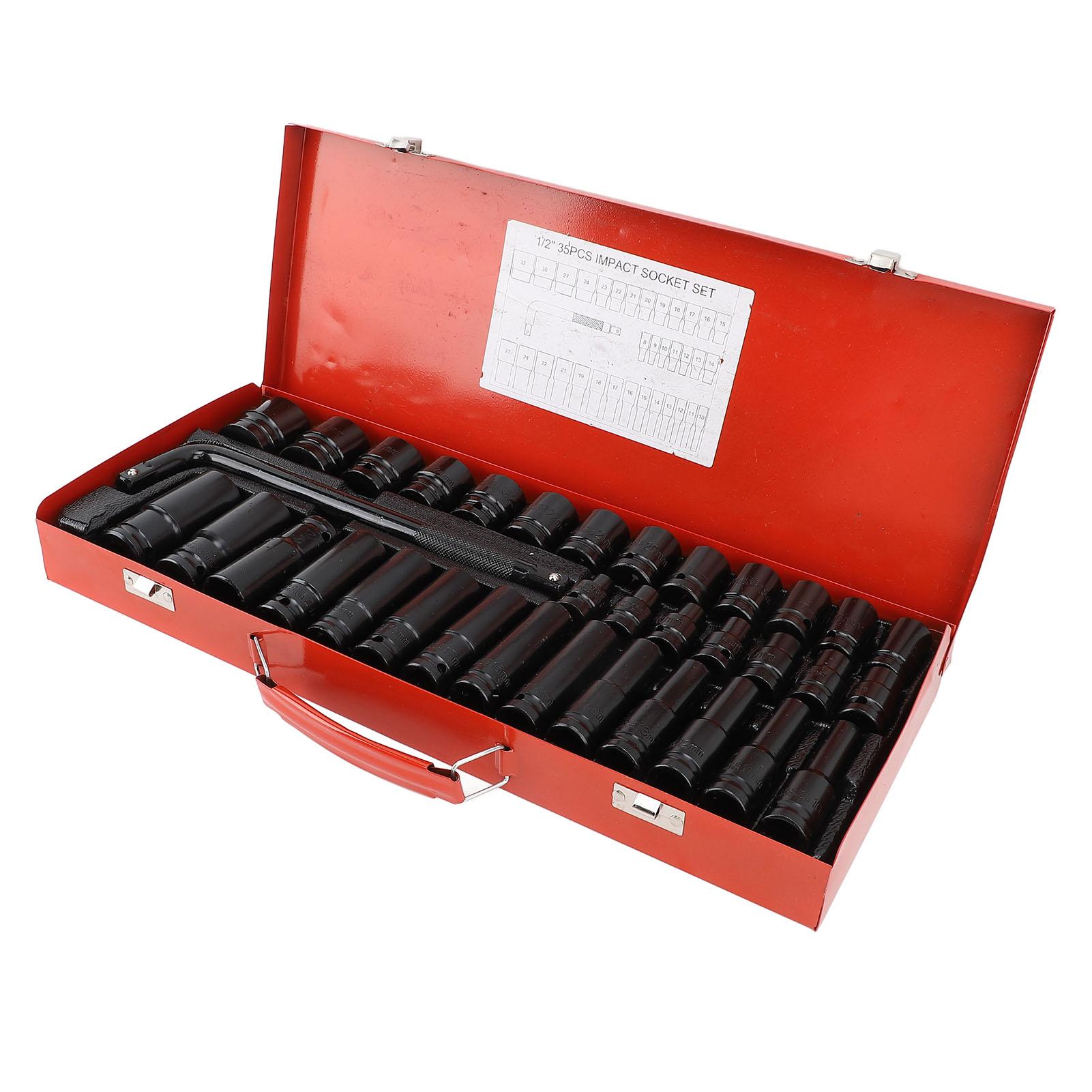 Набор из 35 ударных головок 12-приводный пневматический инструмент для ремонта автомобиля CRV, короткий и длинный, с L-образным стержнем
Набор из 35 ударных головок 12-приводный пневматический инструмент для ремонта автомобиля CRV, короткий и длинный, с L-образным стержнем