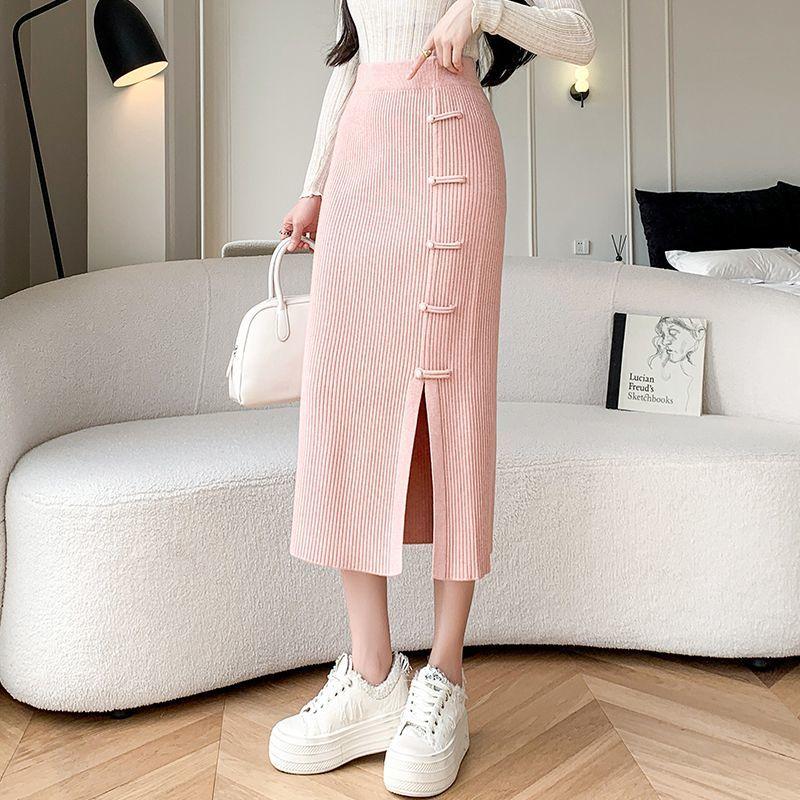 Трикотажная юбка миди для женщин, зимняя, с высокой талией, с пряжкой и разрезом, юбка А-силуэта средней длины XL розовый
Трикотажная юбка миди для женщин, зимняя, с высокой талией, с пряжкой и разрезом, юбка А-силуэта средней длины XL розовый