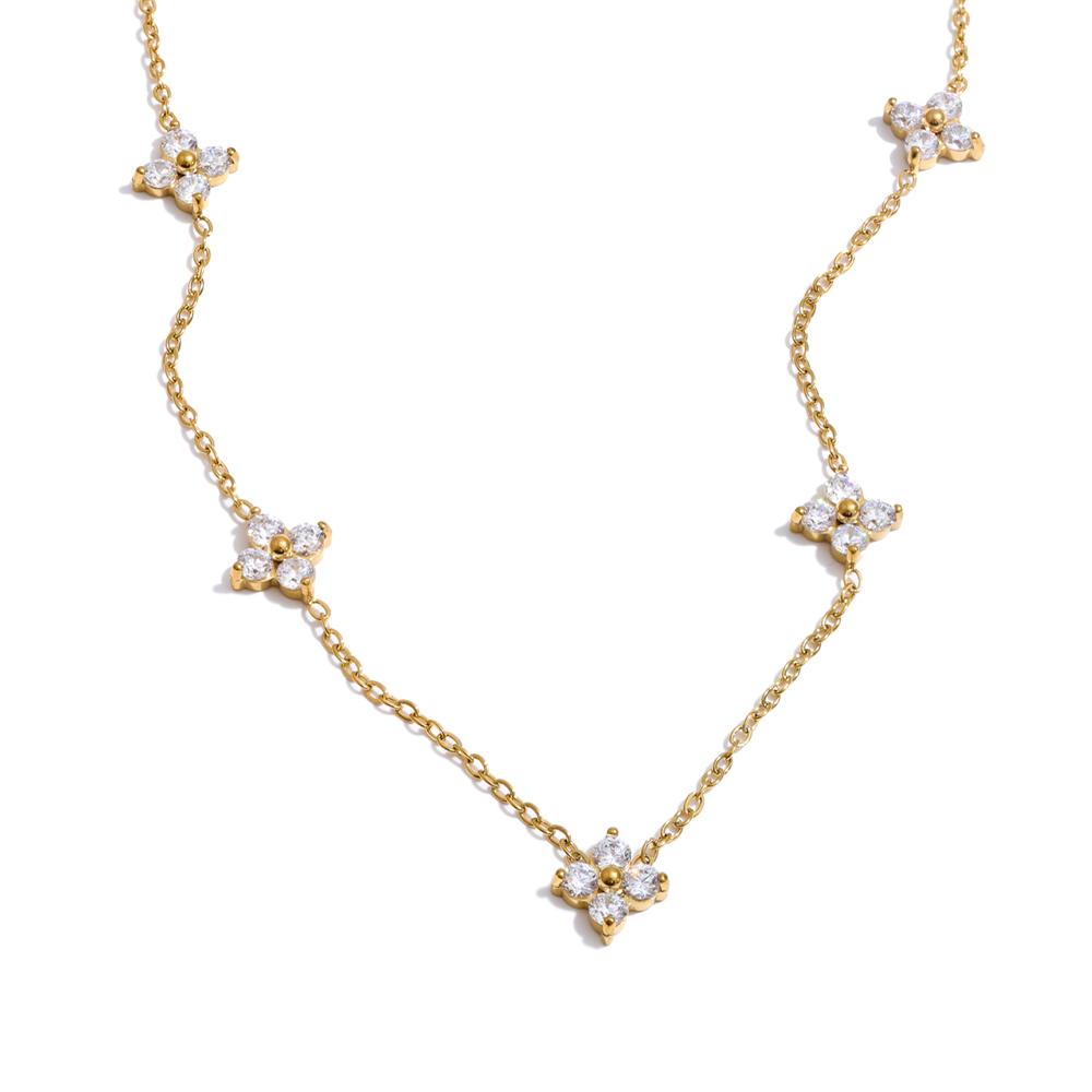 Yhpup Stainless Steel Cubic Zirconia Flower Chain Necklace High Quality Spring Summer Popular Dainty Thin Jewelry Accessories
Yhpup Stainless Steel Cubic Zirconia Flower Chain Necklace High Quality Spring Summer Popular Dainty Thin Jewelry Accessories