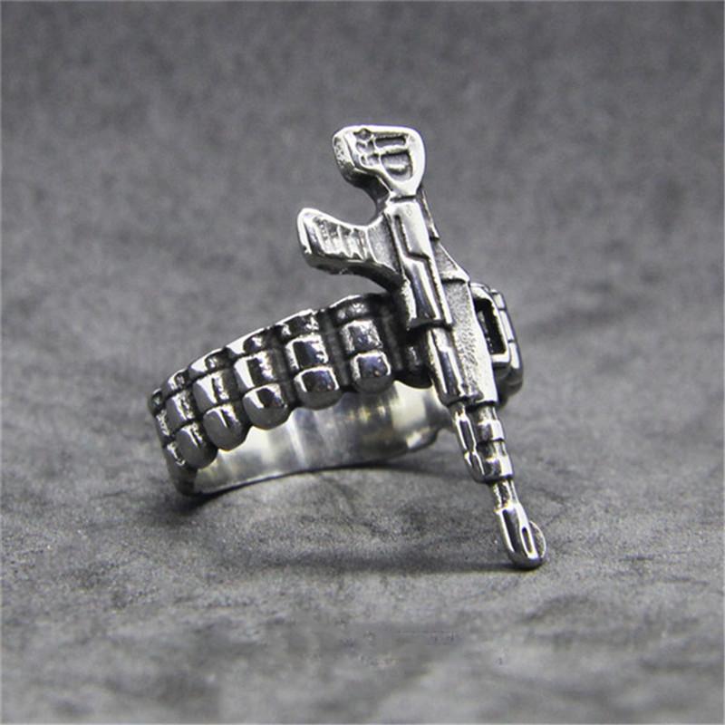 1pc Newest Design Bullets Gun Ring 316L Stainless Steel Jewelry Hiphot Style Men Boys Machine Gun Ring 7
1pc Newest Design Bullets Gun Ring 316L Stainless Steel Jewelry Hiphot Style Men Boys Machine Gun Ring 7