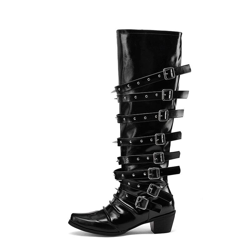 Gothic Knee High Boots Rivets Punk Rock Belt Buckle PU Leather Solid Color Novelty Boots Sexy Fashion Spicy Girls Shoes Newest 34 чёрный
Gothic Knee High Boots Rivets Punk Rock Belt Buckle PU Leather Solid Color Novelty Boots Sexy Fashion Spicy Girls Shoes Newest 34 чёрный