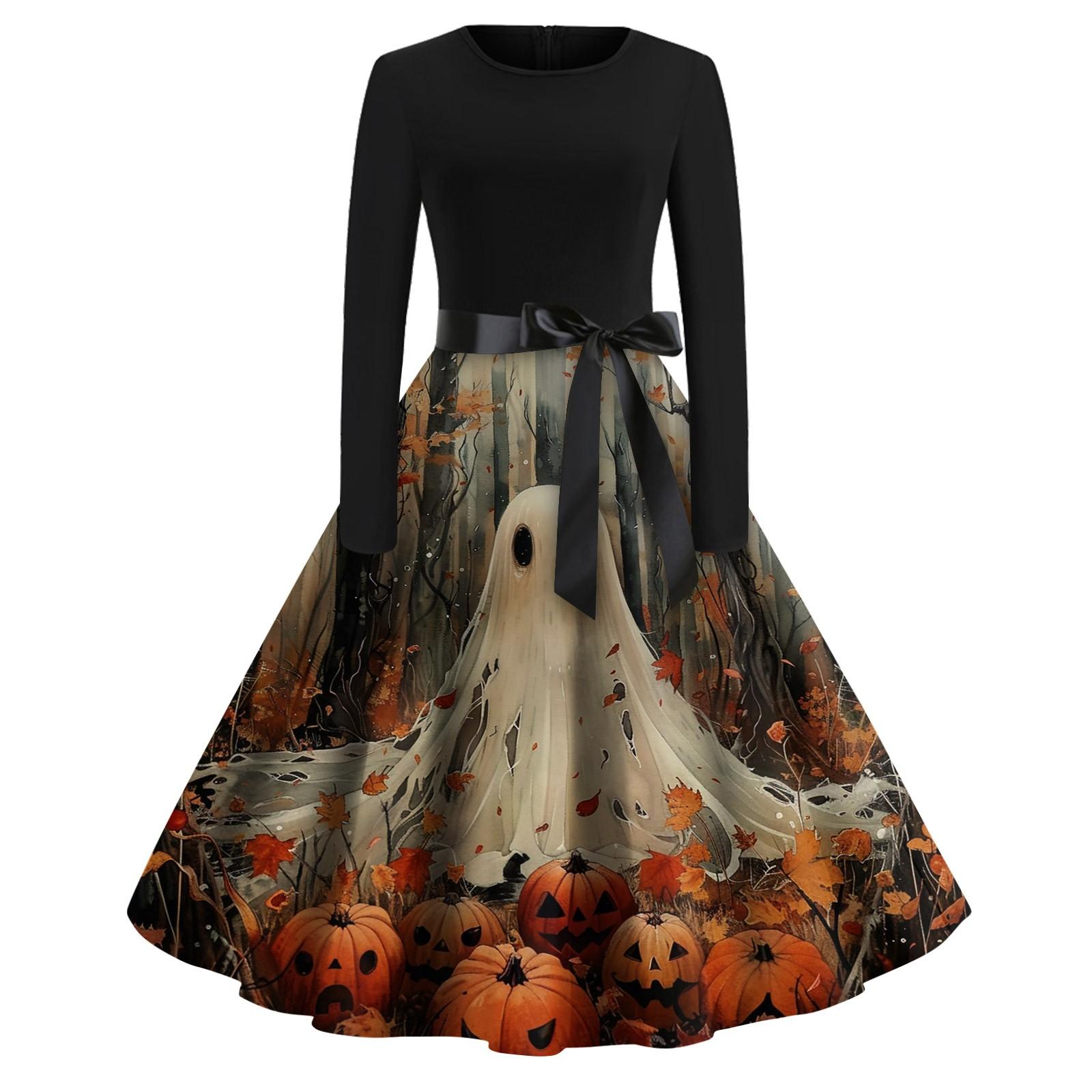 Women s Fashion V-neck Casual Slim Fit Halloween Printed Long Sleeve Dress L
Women s Fashion V-neck Casual Slim Fit Halloween Printed Long Sleeve Dress L