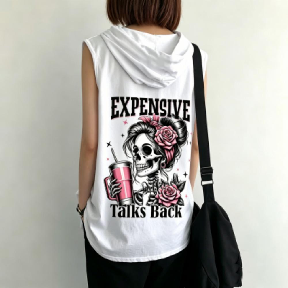 Letter Rose Skull Print Women Sports Shirts Vest Hoodies Hooded Loose Sleeveless T-shirt Women Tank Tops Top S
Letter Rose Skull Print Women Sports Shirts Vest Hoodies Hooded Loose Sleeveless T-shirt Women Tank Tops Top S
