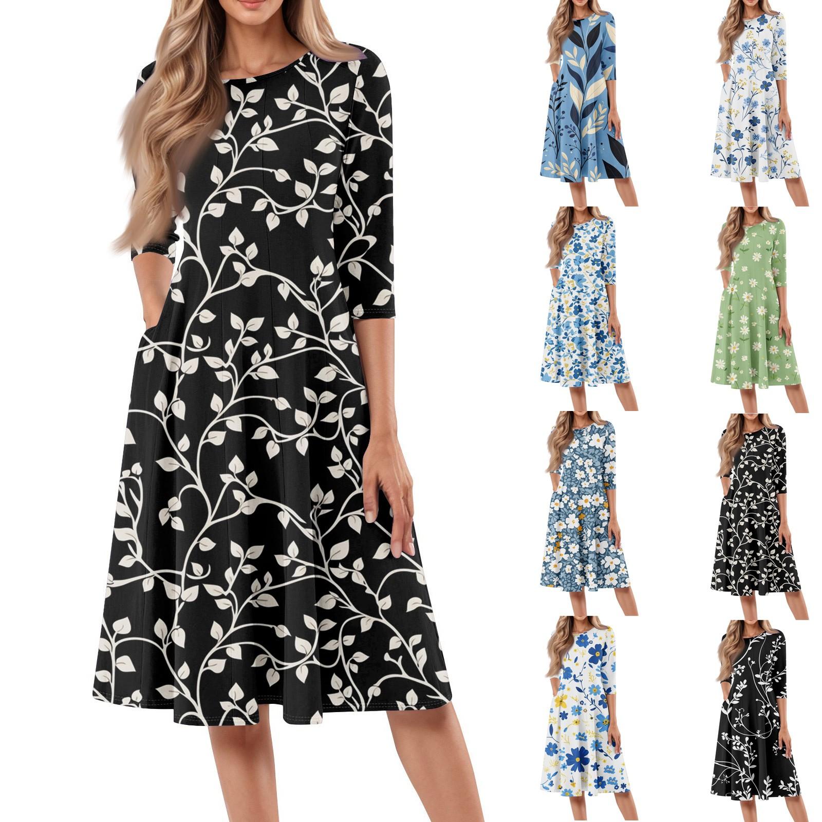 Women s Loose Casual And Fashionable Round Neck Seven Quarter Sleeved Printed Mid Length Dress XL чорний
Women s Loose Casual And Fashionable Round Neck Seven Quarter Sleeved Printed Mid Length Dress XL чорний