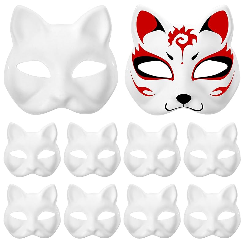 Toyvian mask white fox Plain color fox mask blank fox mask mask paper pulp cat mask Japanese style cosplay DIY hand drawn headgear animal surface
Toyvian mask white fox Plain color fox mask blank fox mask mask paper pulp cat mask Japanese style cosplay DIY hand drawn headgear animal surface