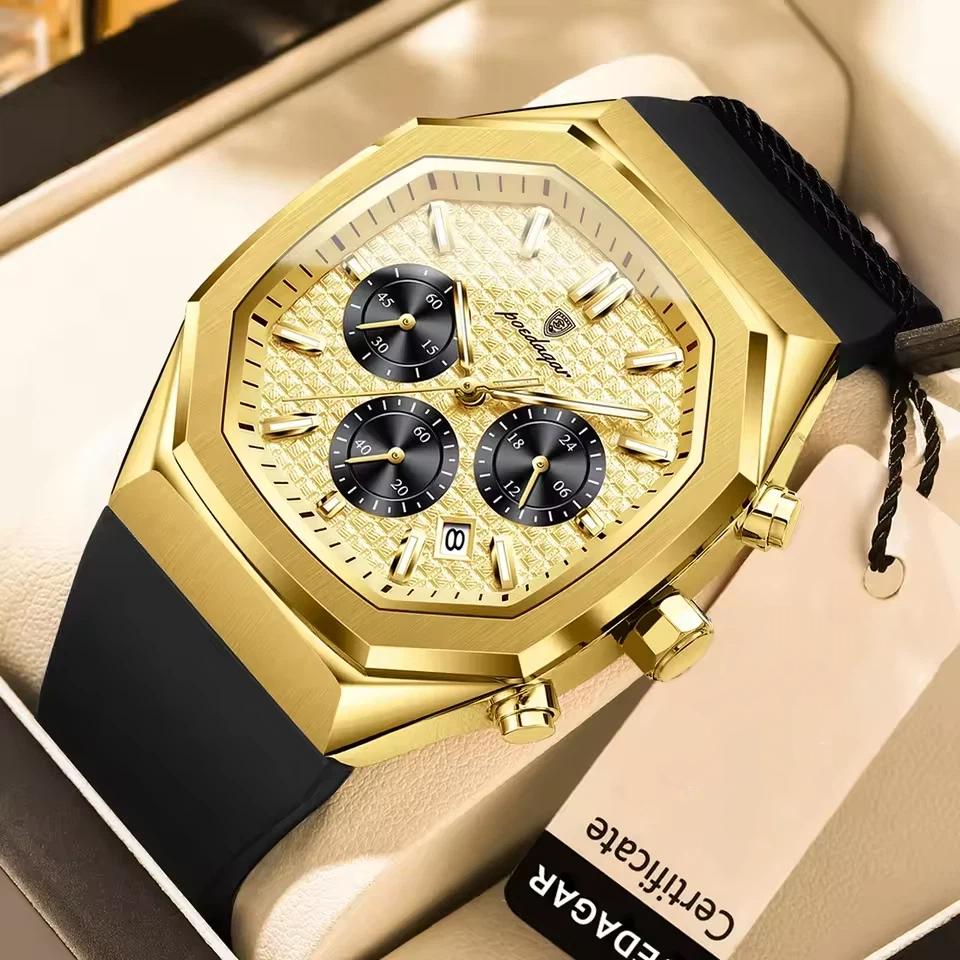 POEDAGAR Functional Watch for Men Date Chronograph Luminous Waterproof Silicone Classic Male Watch Quartz Original Watches золотой
POEDAGAR Functional Watch for Men Date Chronograph Luminous Waterproof Silicone Classic Male Watch Quartz Original Watches золотой
